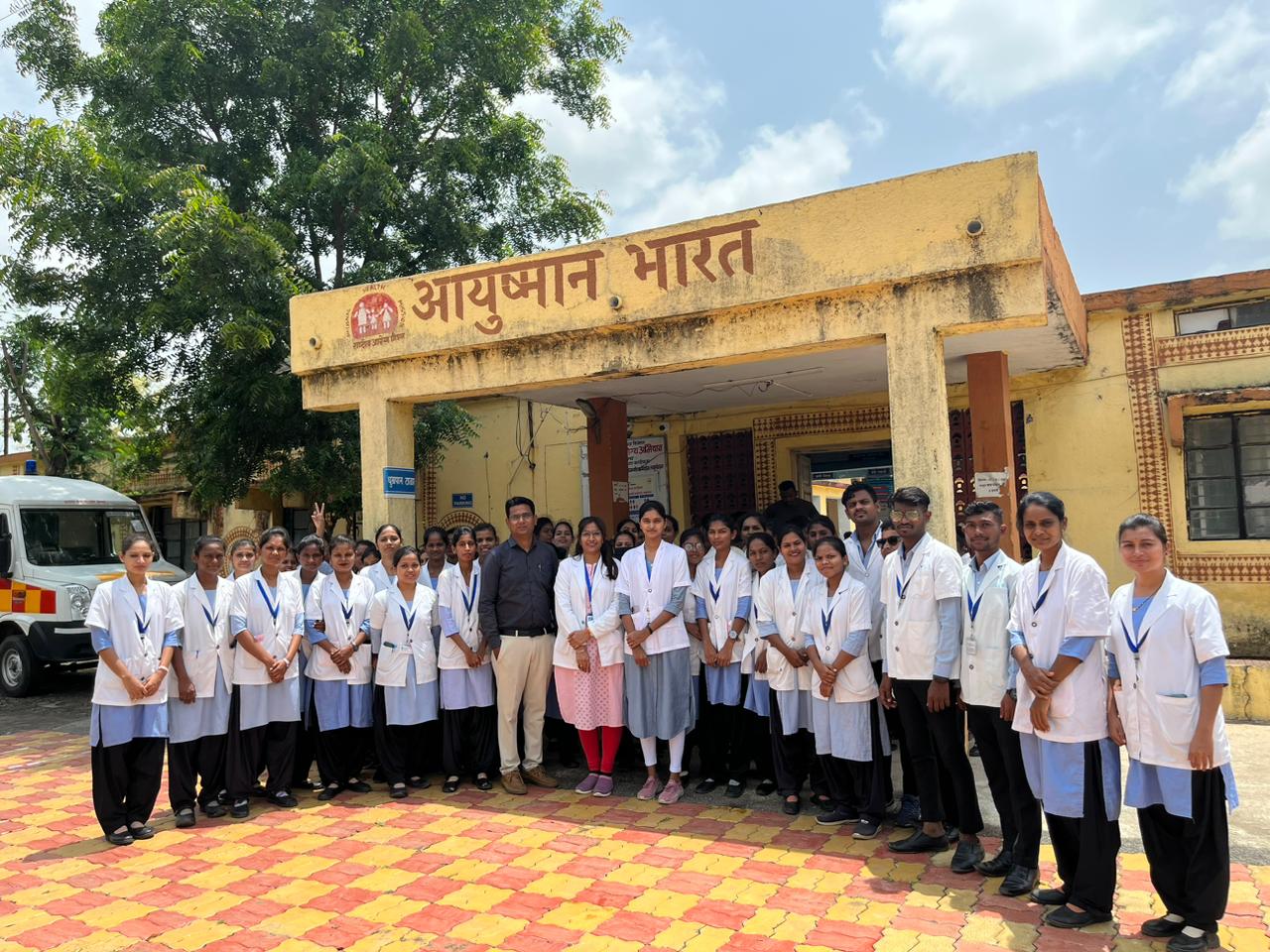 GNM nursing students on campus